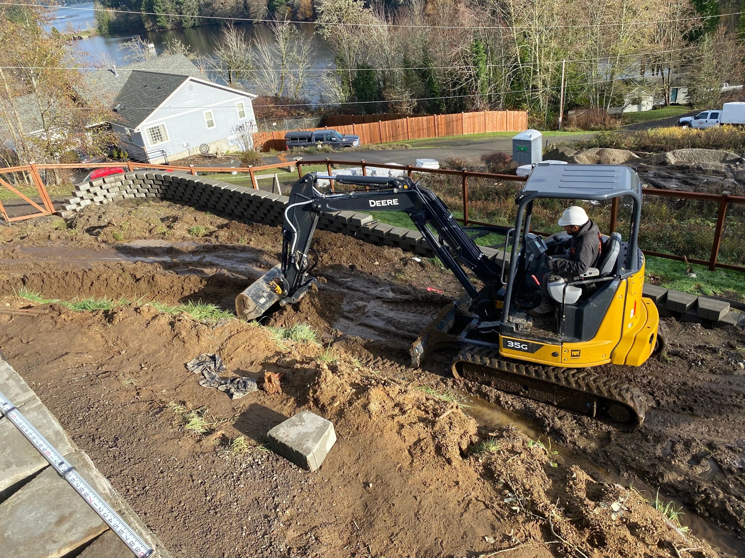 Excavation and site preparation for residential construction